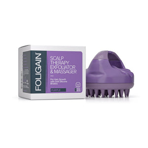 FOLIGAIN Scalp Therapy Exfoliator & Massager in Purple - FOLIGAIN EUROPE