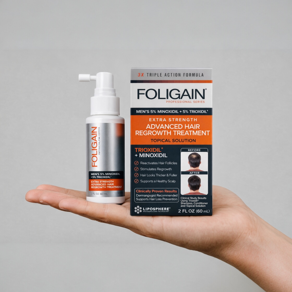 FOLIGAIN Napredna obnova las za moške Minoksidil 5% + Trioxidil 5%